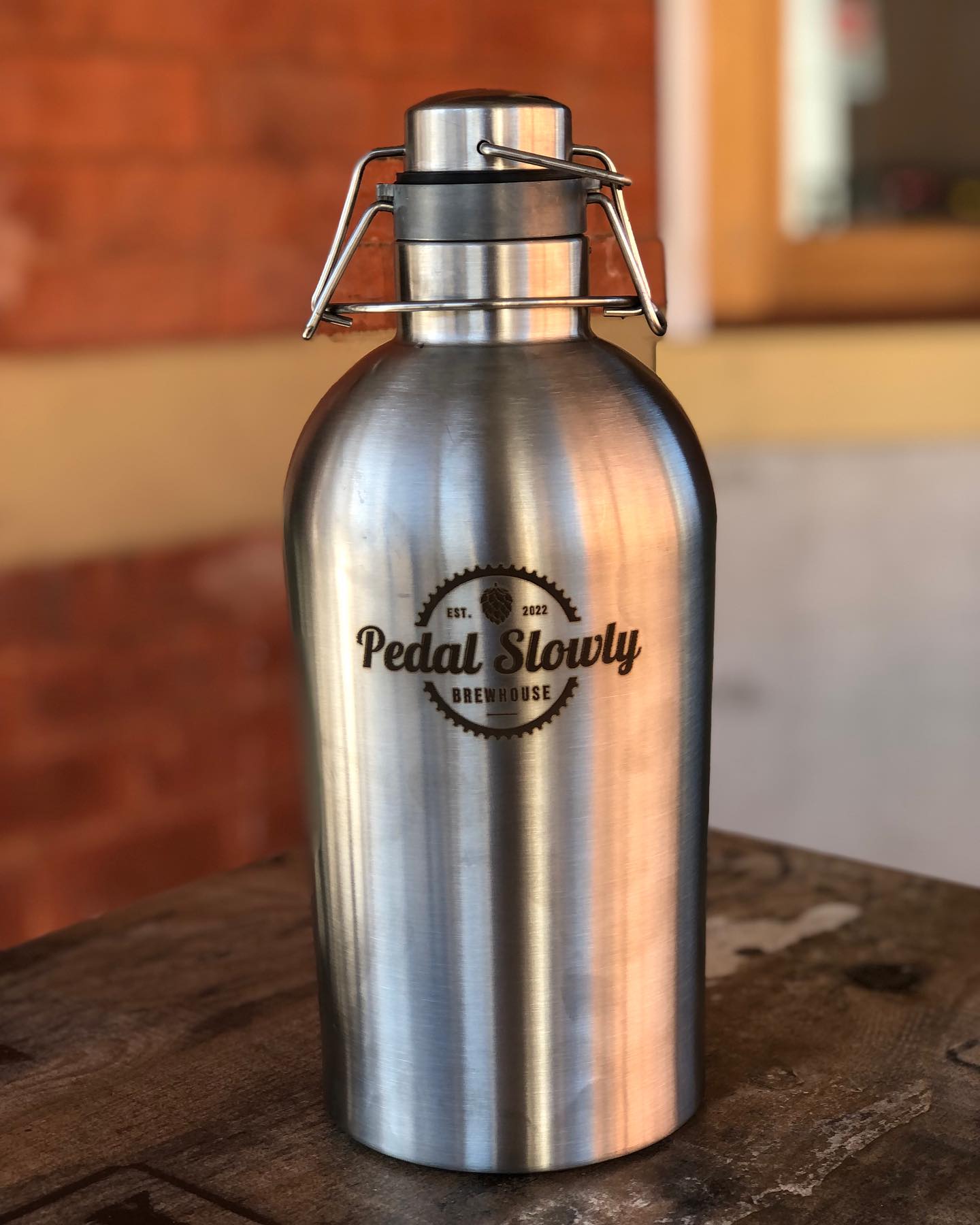Pedal Slowly stainless steel growler